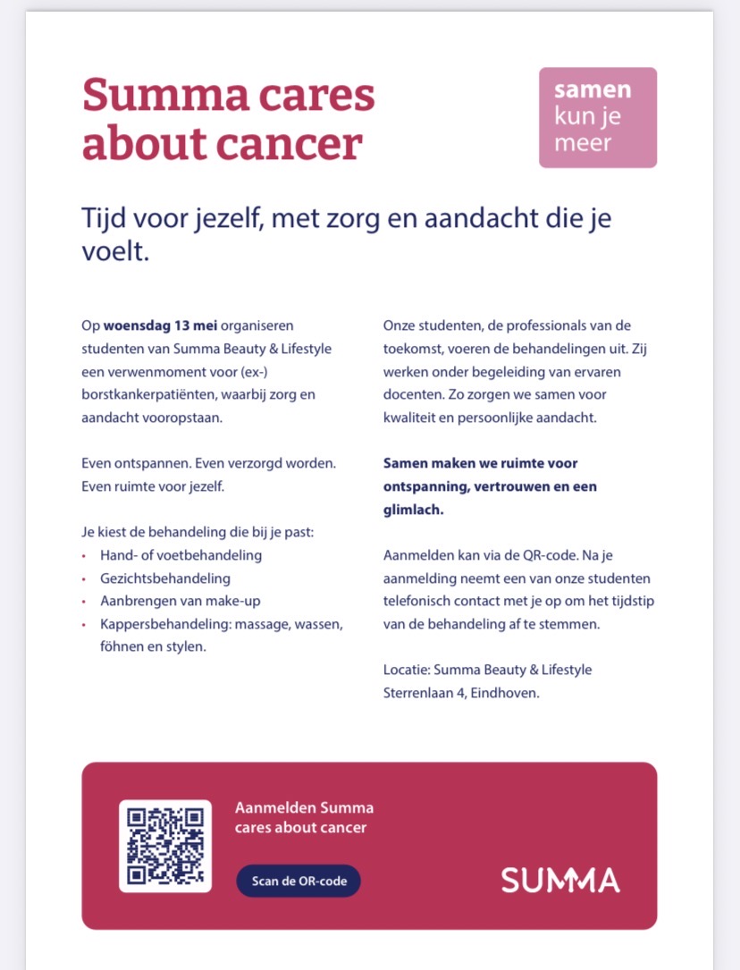 Summa Verwenmoment voor (ex-)borstkankerpatiënten 13 mei